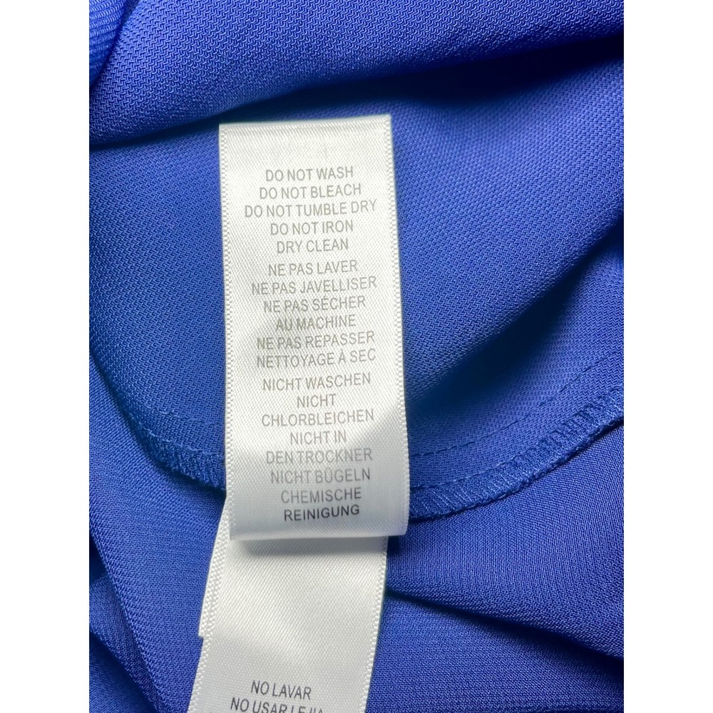 Adrianna Papell Dress Women 8 Cobalt Blue Ruffle Front Shift - Picture 7 of 11